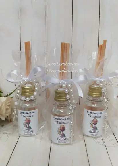 Mini Aromatizador Primeira Eucaristia com Mini Terço