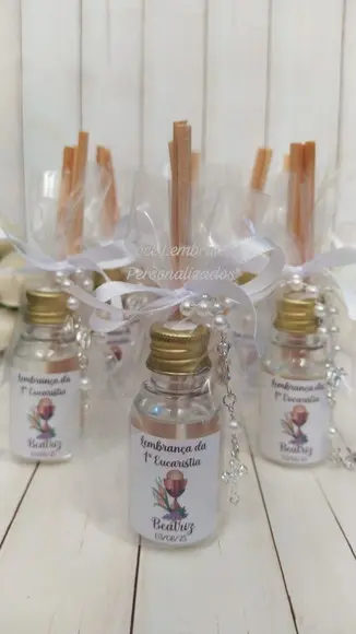 Mini Aromatizador Primeira Eucaristia com Mini Terço
