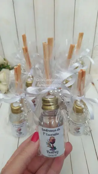 Mini Aromatizador Primeira Eucaristia com Mini Terço