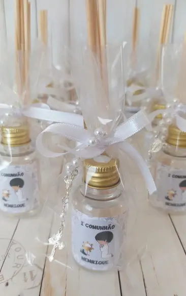 Mini Aromatizador Primeira Eucaristia com Mini Terço
