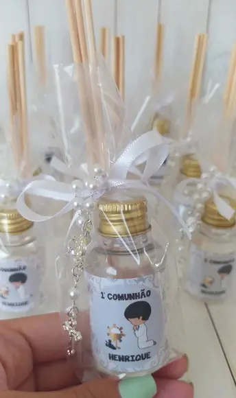 Mini Aromatizador Primeira Eucaristia com Mini Terço