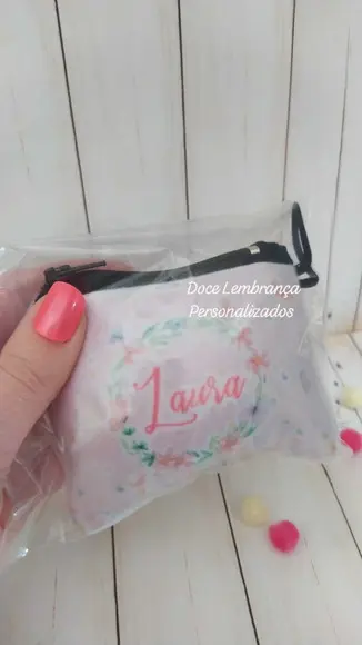 Mini Bolsinha Porta Moeda Jardim das Borboletas Aniversário