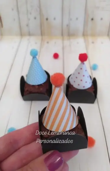 Mini Chapeu para Docinhos Primeira Volta Sol Margarida Candy