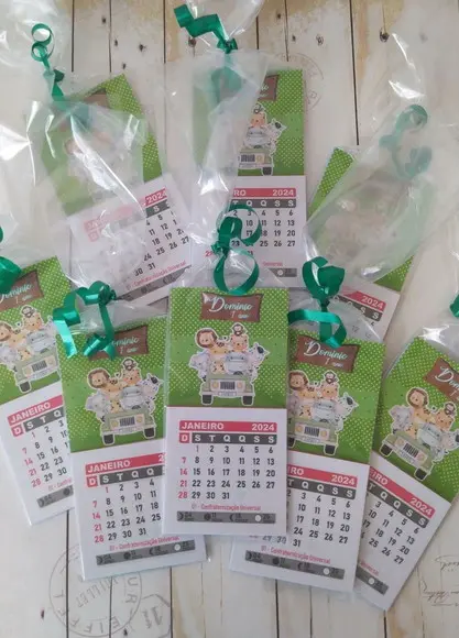 Mini Calendário 2024 Imã Safari Lembrancinhas