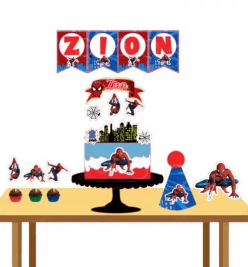 Mini Kit Aniversário Homem Aranha com Chapéu Personalizado