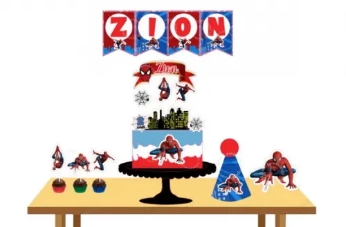 Mini Kit Aniversário Homem Aranha com Chapéu Personalizado