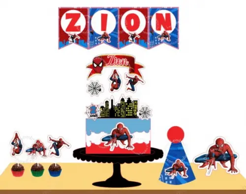 Mini Kit Aniversário Homem Aranha com Chapéu Personalizado