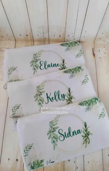 Necessaire Floral Personalizada com Nome Lembrancinha Brinde