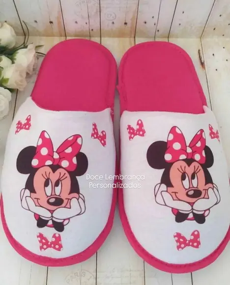 Pantufa Personalizada Minnie Rosa