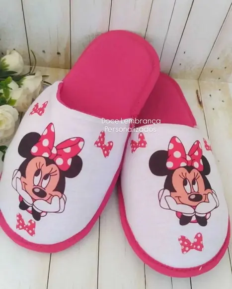 Pantufa Personalizada Minnie Rosa
