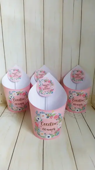 Rótulo + Tag para Mini Suculentas Aniversário 60 Anos