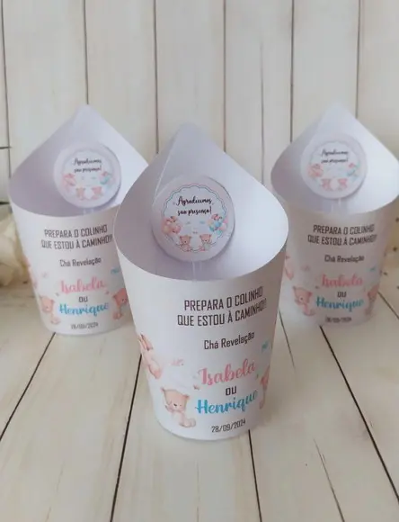 Rótulo + Tag para Mini Suculentas Chá Revelação