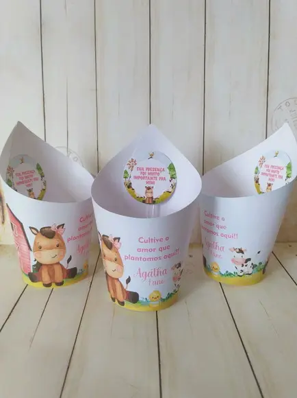 Rótulo + Tag para Mini Suculentas Fazendinha Rosa