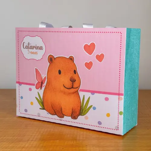 Sacolinha Personalizada Capivara Lembrancinha Aniversário