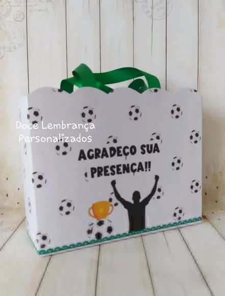 Sacolinha Personalizada Futebol Aniversário Lembrancinha