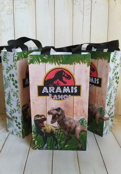 Sacolinha Personalizada Jurassic Park/dinossauro