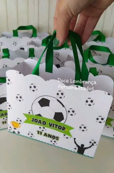 Sacolinha Personalizada Futebol Aniversário Lembrancinha