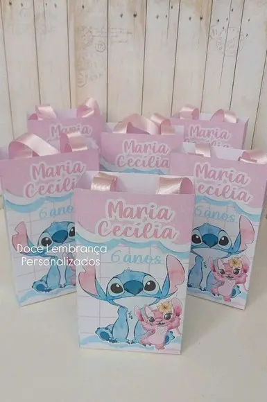 Sacolinha Personalizada Stitch Lembrancinha Aniversário