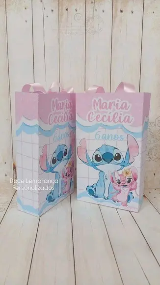 Sacolinha Personalizada Stitch Lembrancinha Aniversário