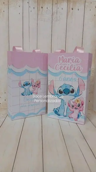 Sacolinha Personalizada Stitch Lembrancinha Aniversário