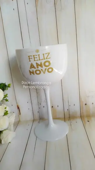 Taça de Gin Personalizada Ano Novo Festa Fim de Ano
