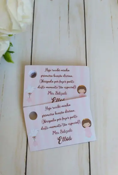 Tag Batizado Menina para Lembrancinhas