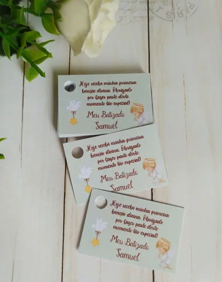 Tag Batizado Menino para Lembrancinhas