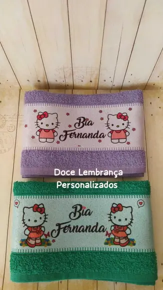 Toalhinha Escolar Personalizada Hello Kit 2 Unidades