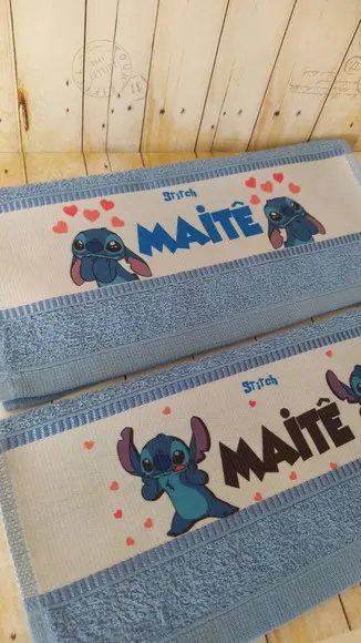 Toalhinha Escolar Personalizada Stitch 2 Unidades