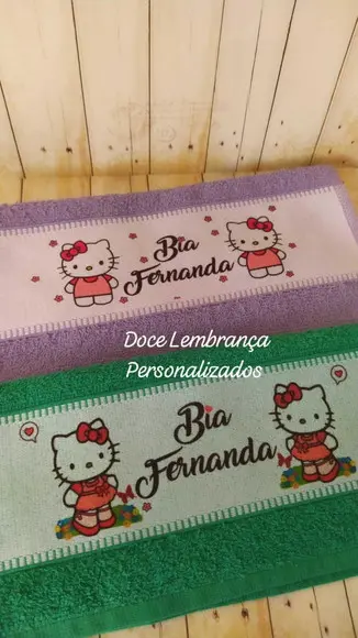 Toalhinha Escolar Personalizada Hello Kit 2 Unidades