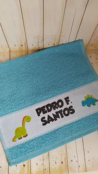 Toalhinha Personalizada Escolar Dino Baby