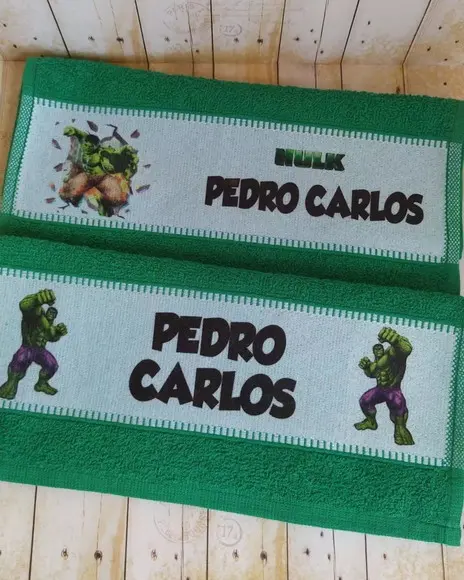 Toalhinha Escolar Personalizada Super Heróis Hulk 2 Unidades