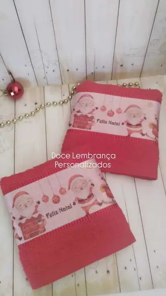 Toalhinha Personalizada Natal Lembrancinha Brinde Fim de Ano