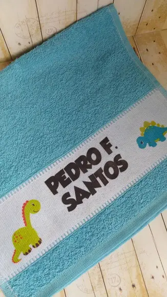 Toalhinha Personalizada Escolar Dino Baby