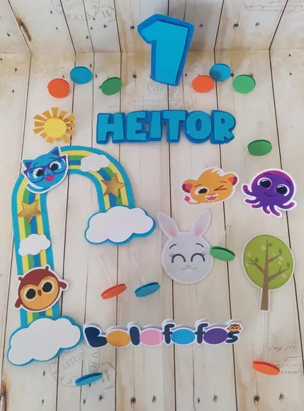 Topper 3d Bolofofos Personalizado Menino