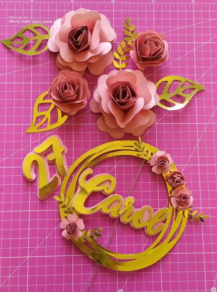 Topper Arco E Flores 3d 27 Anos