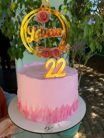 Topper Arco E Flores 3d 22 Anos