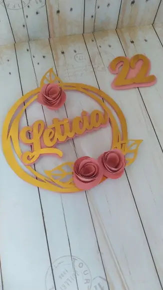 Topper Arco E Flores 3d 22 Anos