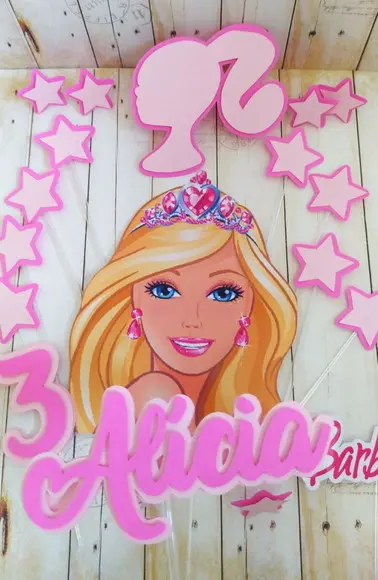 Topper Barbie 3d Personalizado