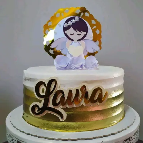 Topper batizado menina 3D