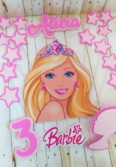 Topper Barbie 3d Personalizado