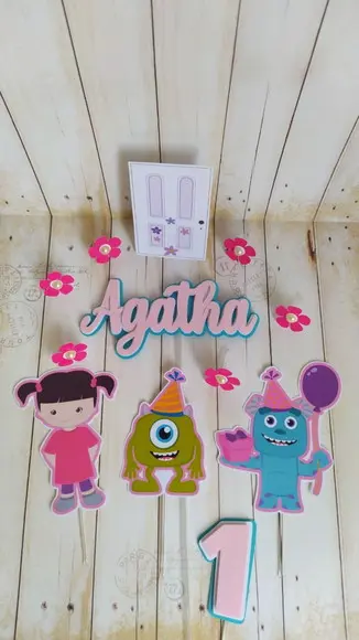 Topper Boo Monstros Sa 3d Personalizado