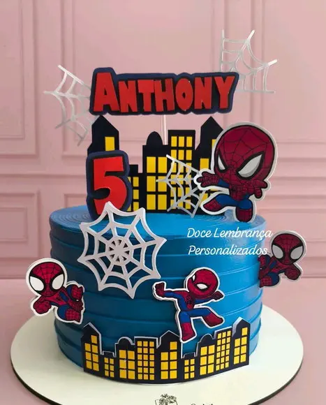 Topper de Bolo 3d Homem Aranha Aniversário Infantil