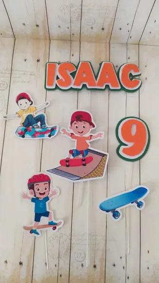 Topper de Bolo 3d Skate Personalizado