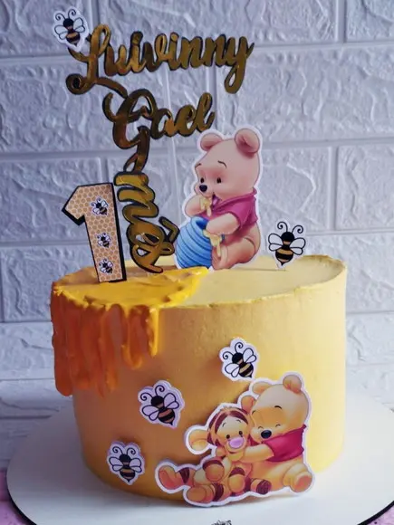 Topper de Bolo 3d Ursinho Pooh Mesversario