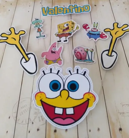 Topper de Bolo Bob Esponja Personalizado