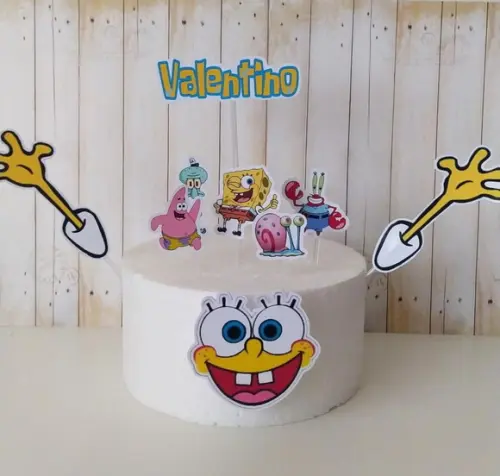 Topper de Bolo Bob Esponja Personalizado