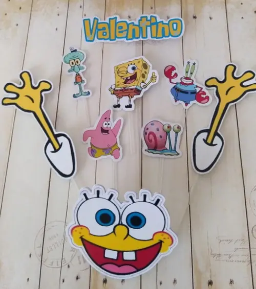 Topper de Bolo Bob Esponja Personalizado