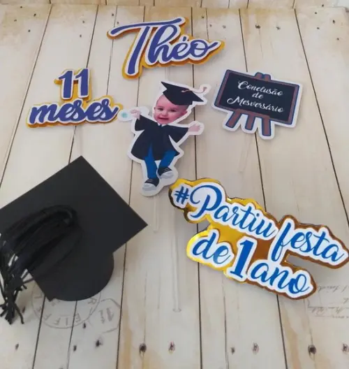Topper de Bolo Conclusão Mêsversario com Foto