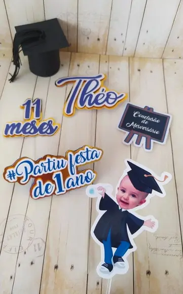 Topper de Bolo Conclusão Mêsversario com Foto